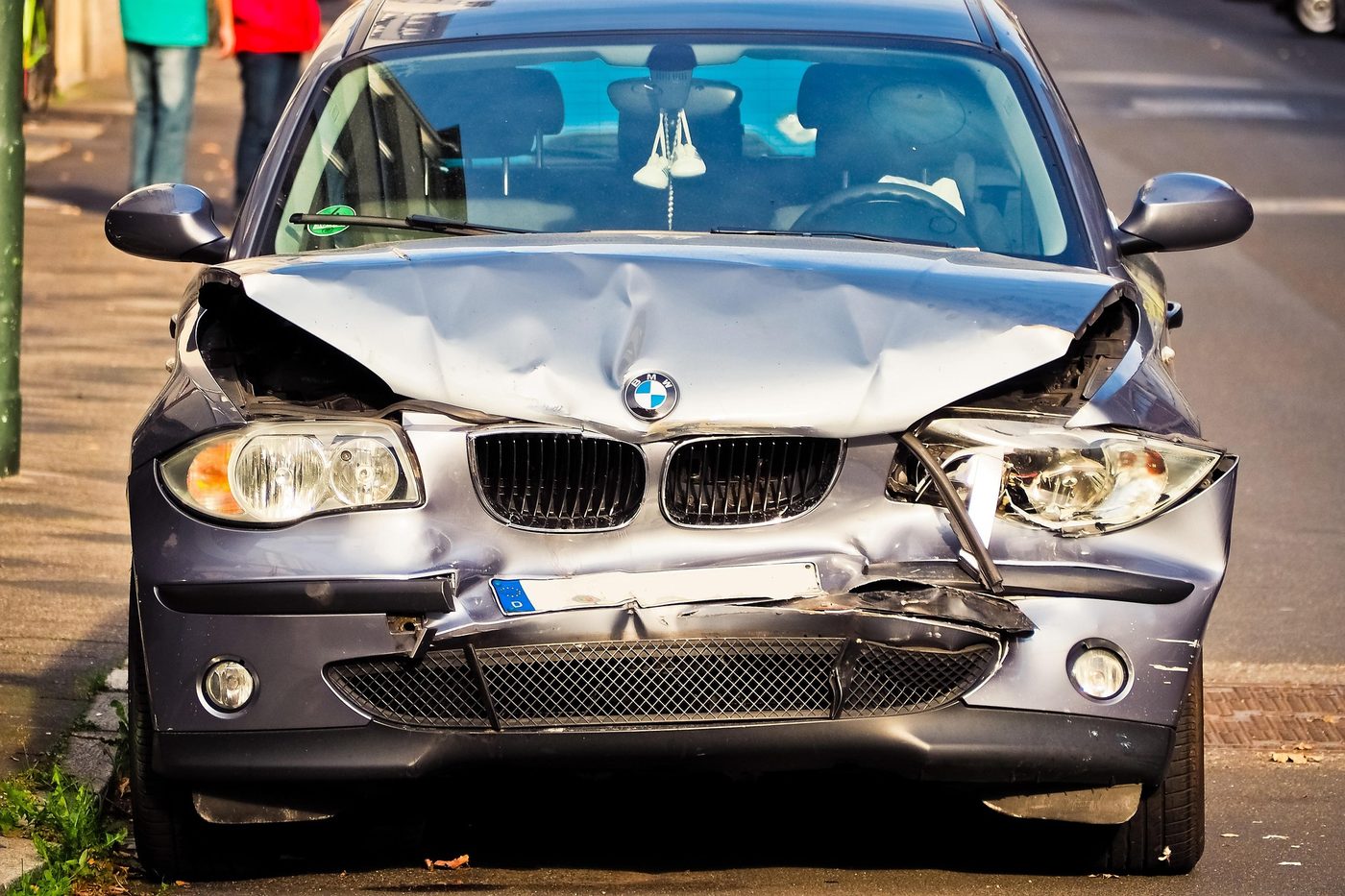 Accident-damaged vehicle inspected for loss assessment